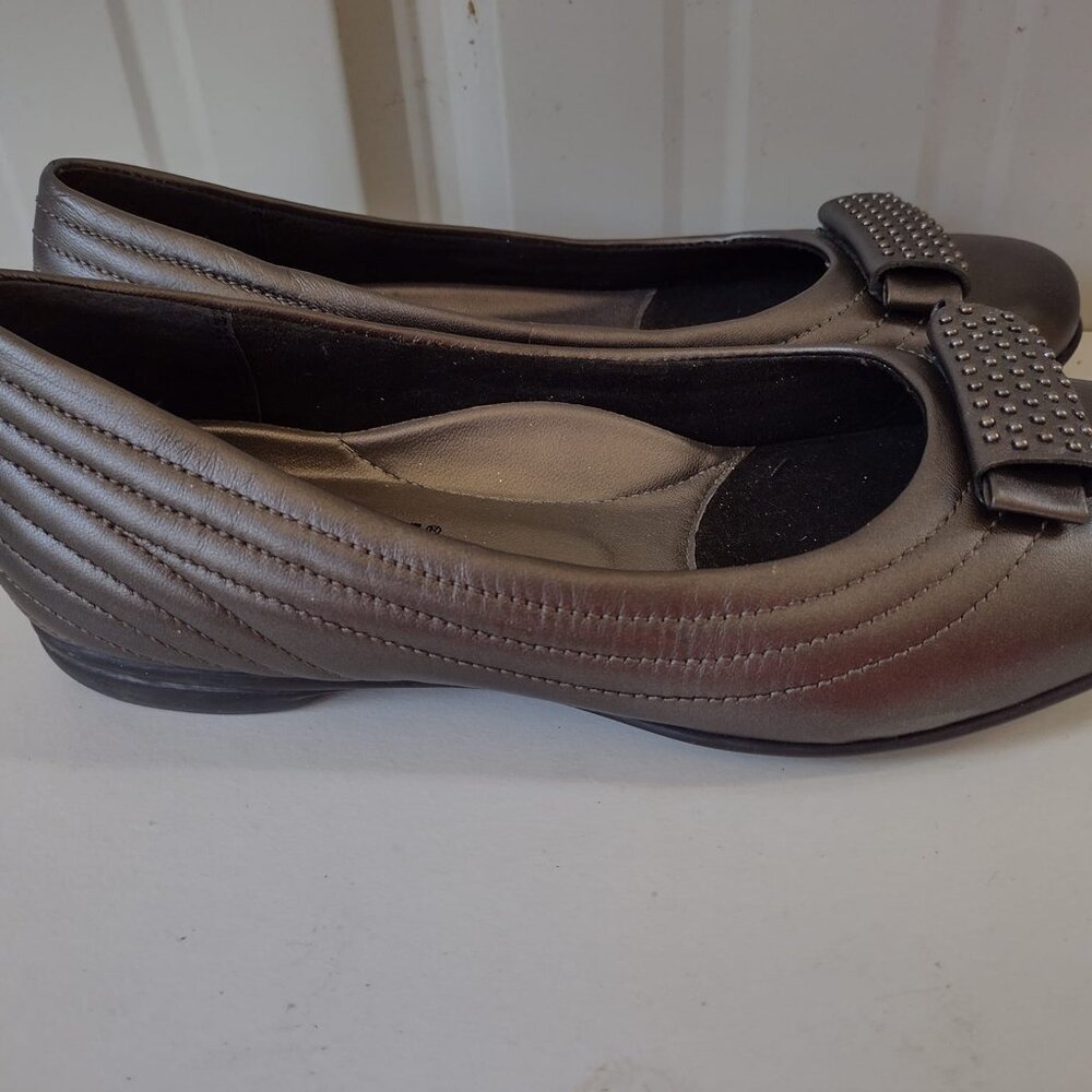 SZ 6 Women's NEW Gray Leather Slip On Shoes By Raffini Grey Footwear - Picture 2 of 5